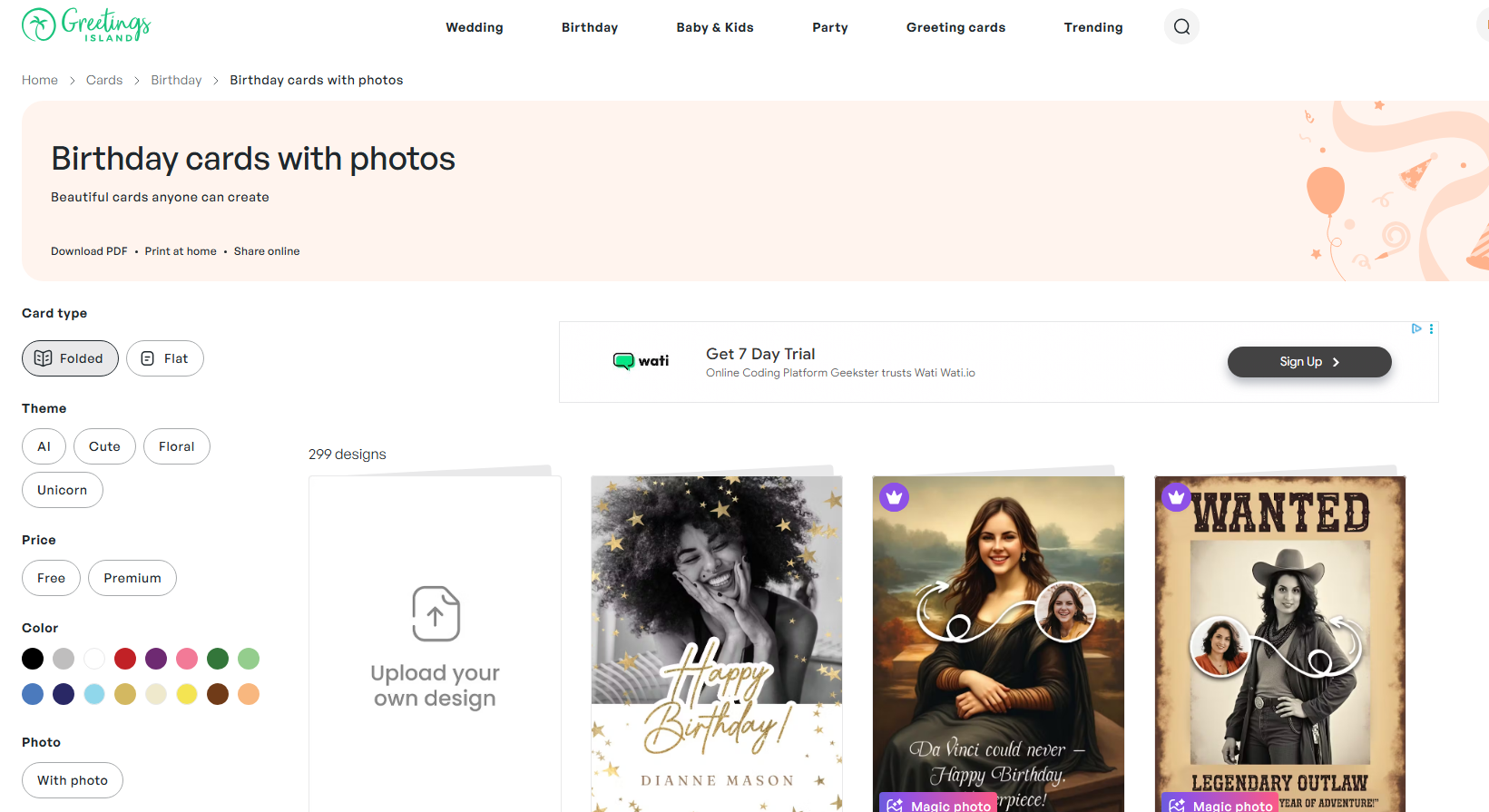 free birthday photo cards from sendwishonline choose and create these cards
