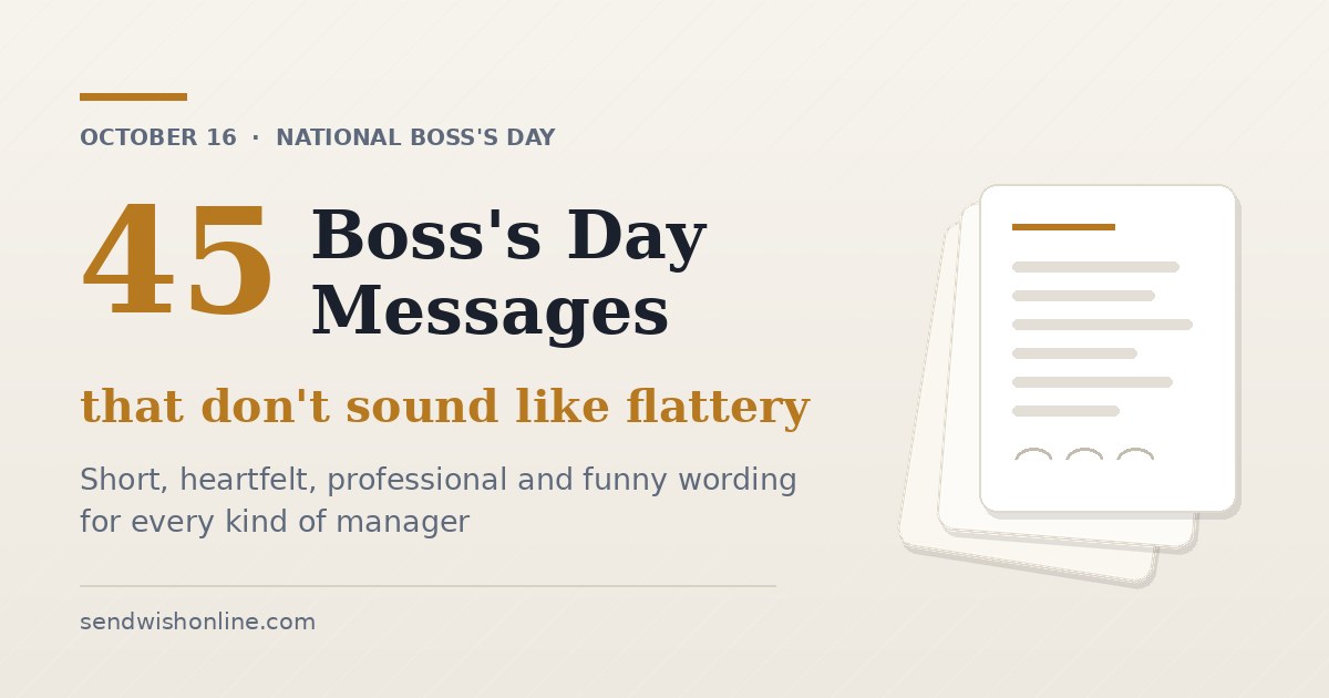 45 Boss's Day Messages That Don't Sound Like Flattery