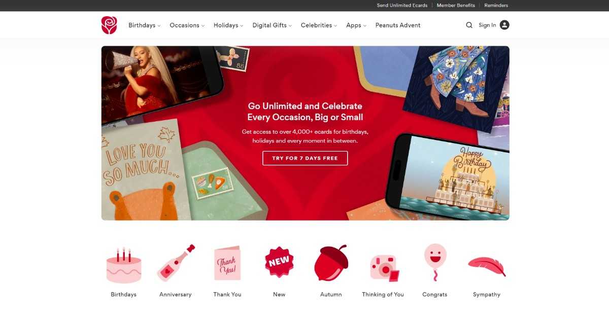 american greetings startpage 
