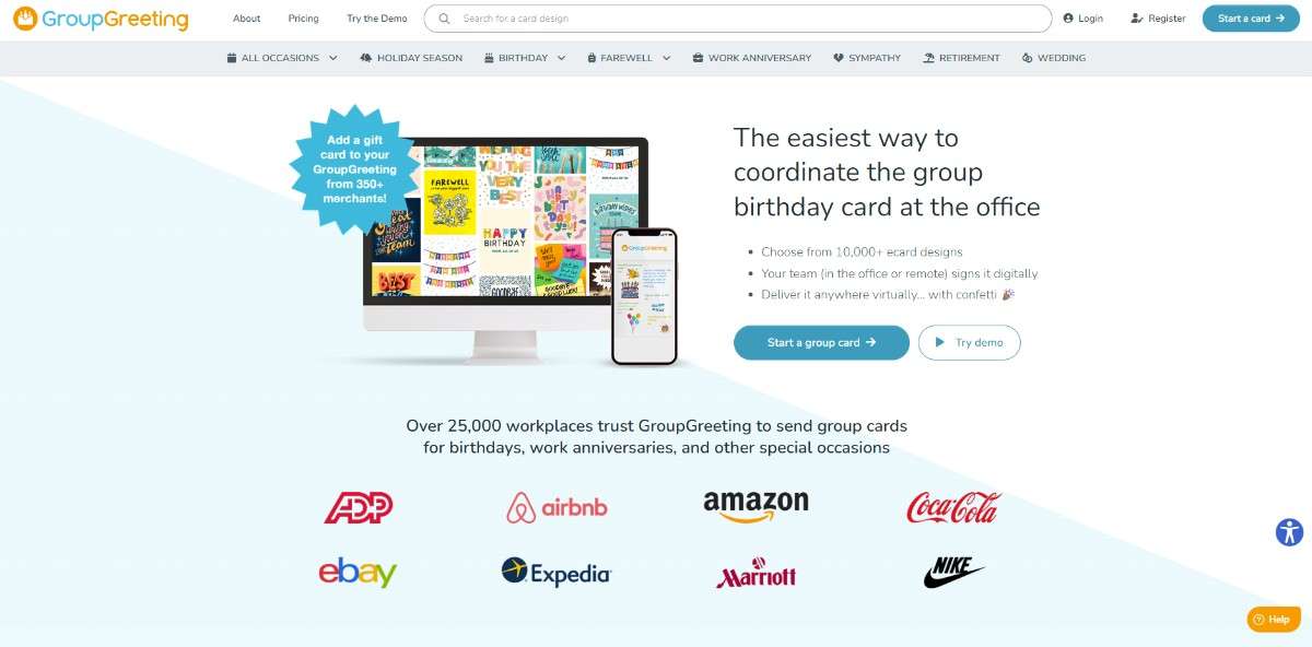 groupgreeting start page