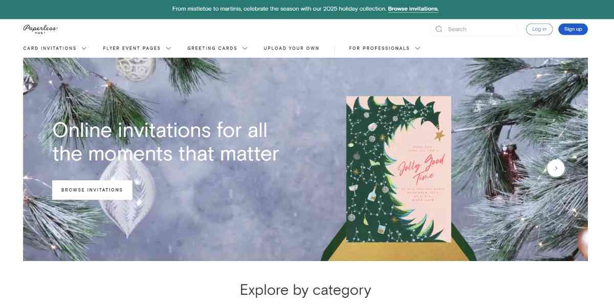 paperless post homepage 