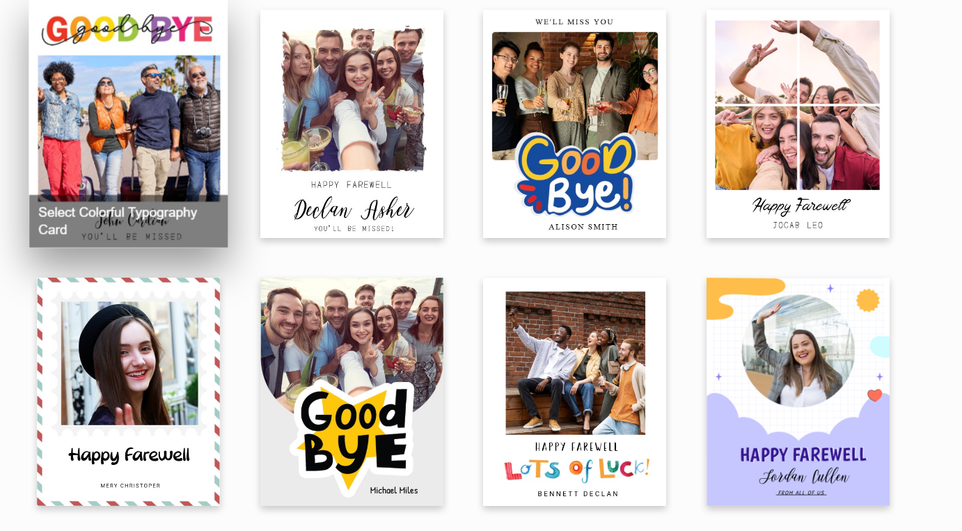 show photo cards design for birthday categories
