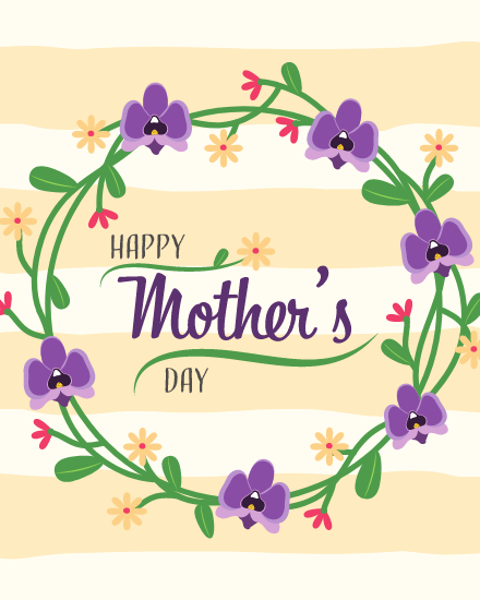 Purple Floral  virtual Mother Day card