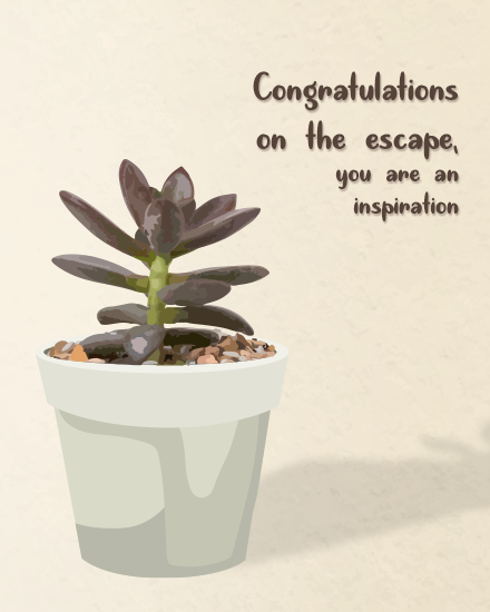 Escape Congrats virtual Good Luck card