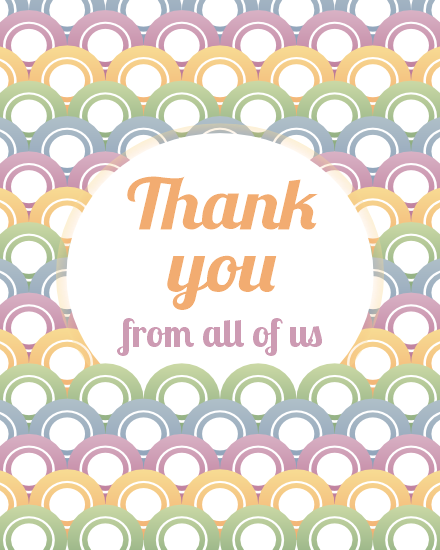 Colourful Circle virtual Thank You card