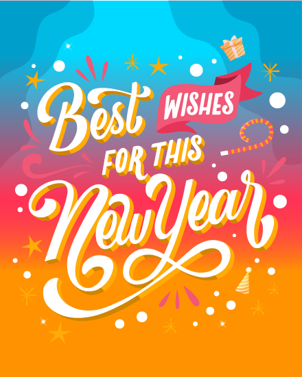 Best Wishes virtual New Year card