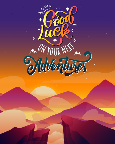 Mountains virtual Good Luck card