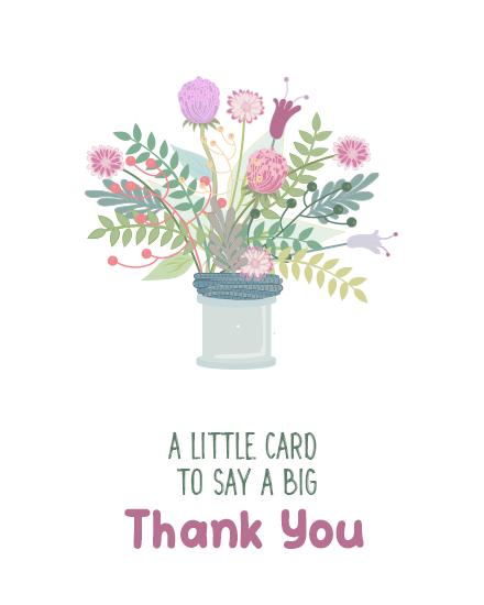Floral Pot virtual Thank You card
