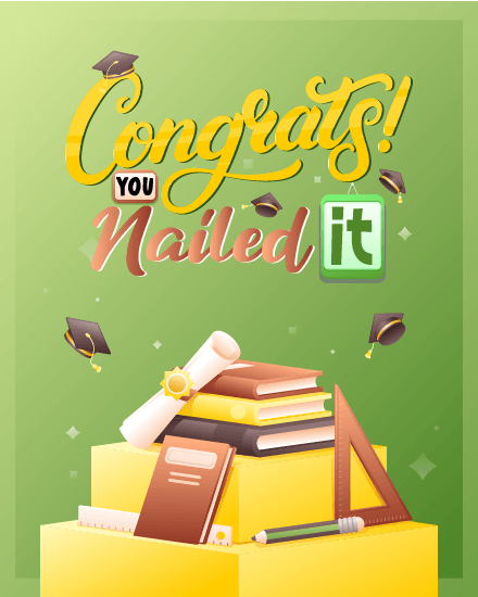 Books virtual Graduation card