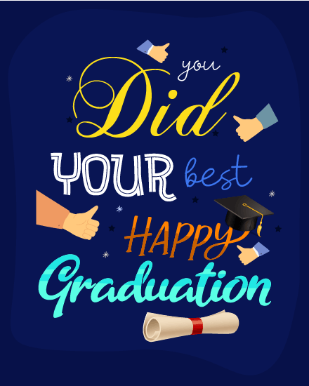 Thumbs Up  virtual Graduation card