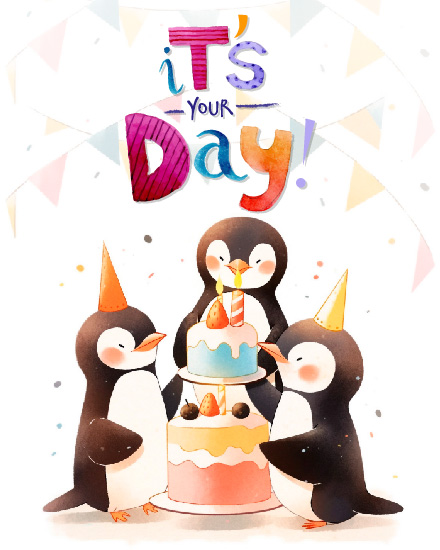 create free penguins group card