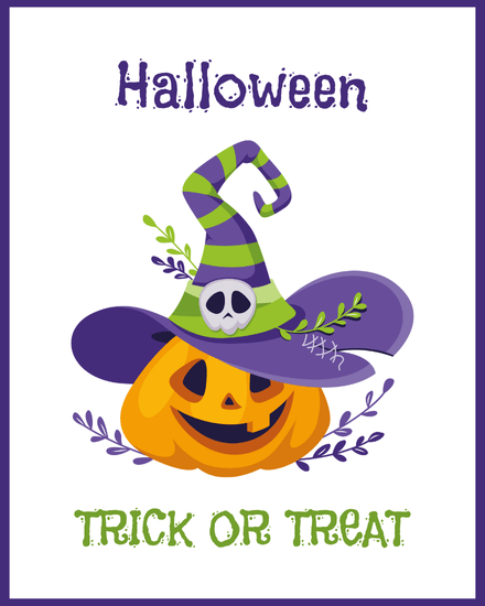 Trick Or Treat virtual Halloween card