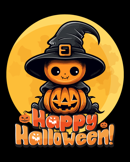 Witch Hat virtual Halloween card