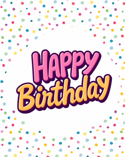 Confetti Color Burst virtual Birthday card