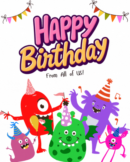 Monster Party online Birthday Card