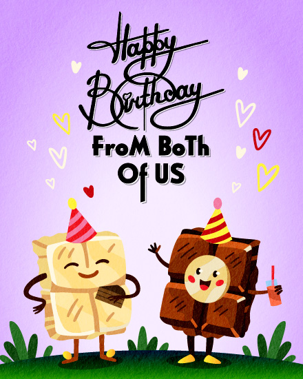 Cute Dessert Characters virtual Birthday card