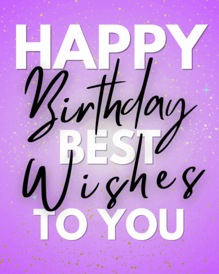 Purple Sparkle Wishes virtual Birthday card