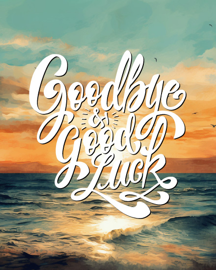 Ocean Sunset virtual Farewell (GoodBye) card