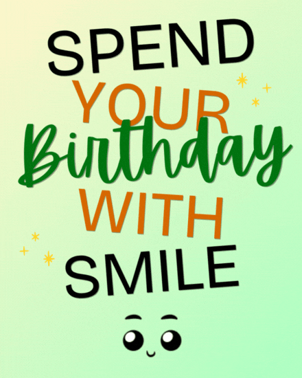 Green Sparkle Joyful Smile online Birthday Card