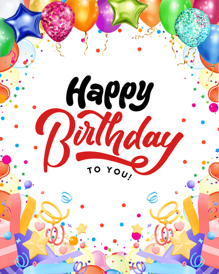 Vibrant Party Look virtual Birthday card