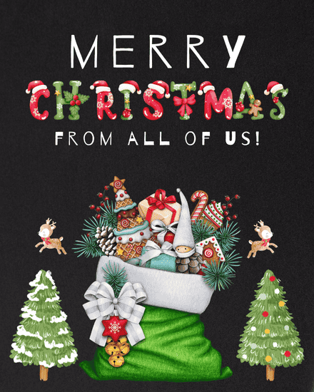 Festive Typography virtual Christmas card