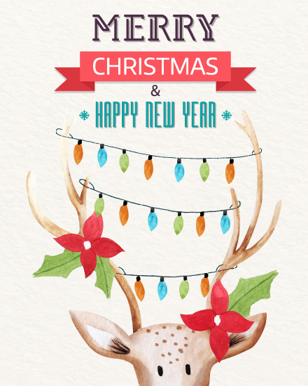 Reindeer Art online Christmas Card