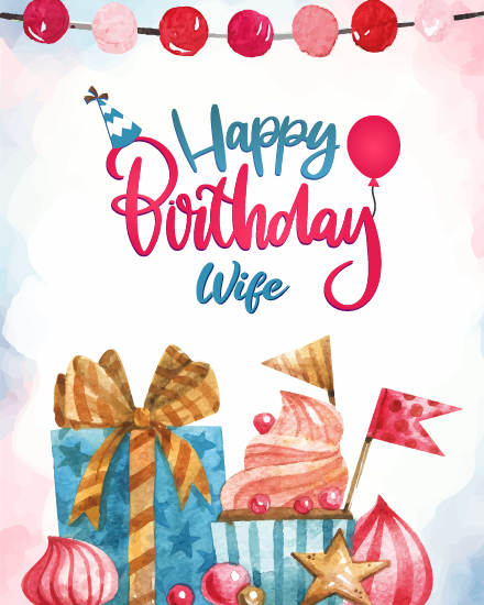 Delicious Cupcake virtual Wife Birthday card