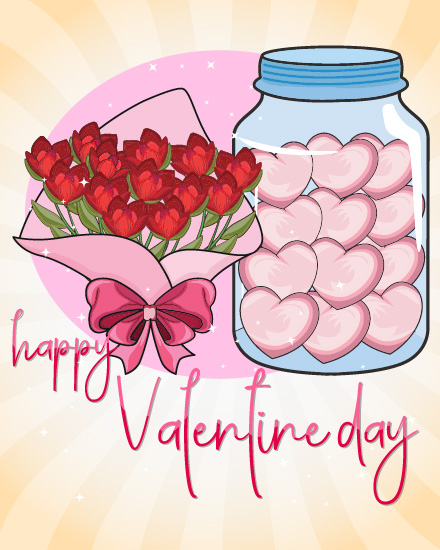 create free jar of heart candies group card