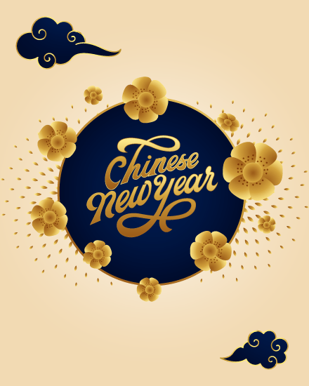 create free golden flowers group card