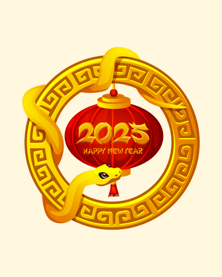 create free snake lantern group card