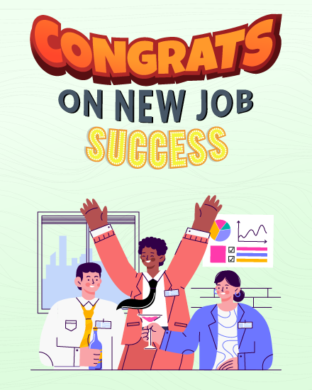 create free congrats on new job success group card