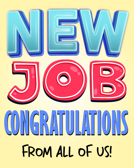 Job Congrats From All Of Us virtual New Job Congratulations card