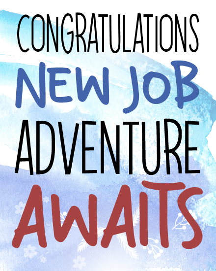 New Job Adventure Awaits virtual New Job Congratulations card