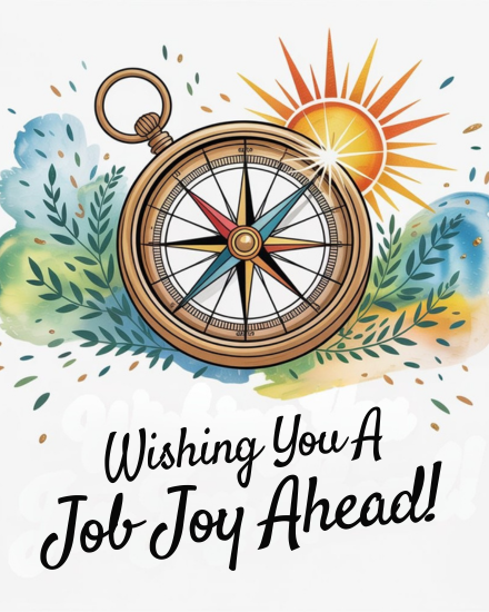 Compass For Future Direction virtual New Job Congratulations card