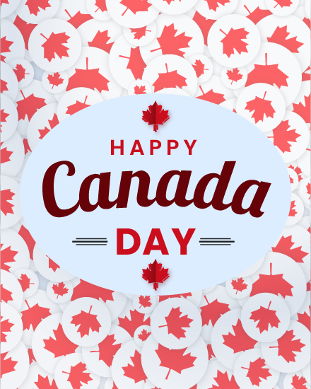 Red Mapple Leaf Frame virtual Canada Day card