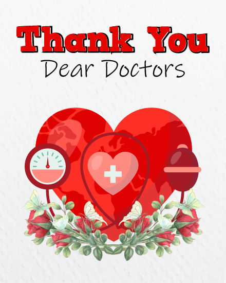 Thank You Floral virtual National Doctor's Day card