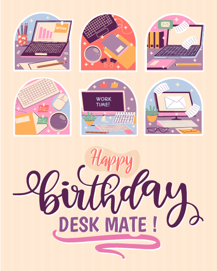create free desk mate with office desk group card