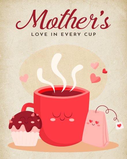 create free love in every cup with hearts group card
