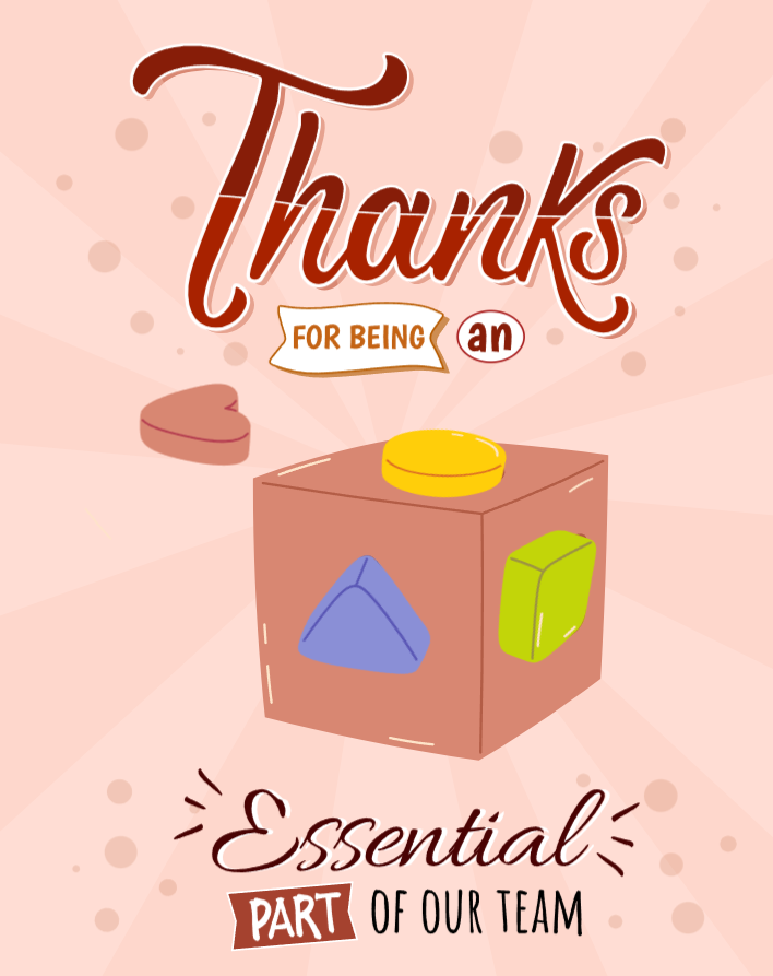create free thanks for being an essential part of our team group card