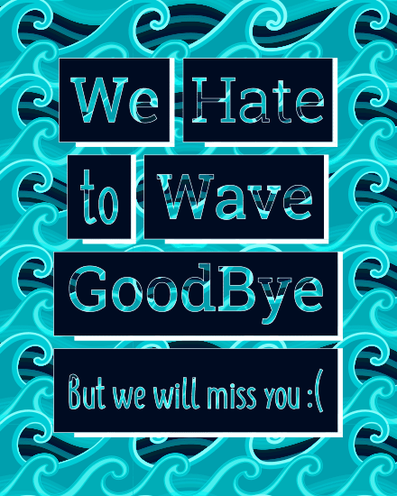 Ocean Wave Goodbye virtual Farewell (GoodBye) card