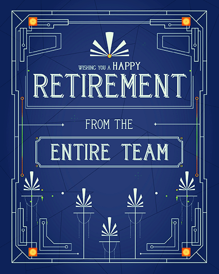 Geometric Farewell Tribute virtual Retirement card