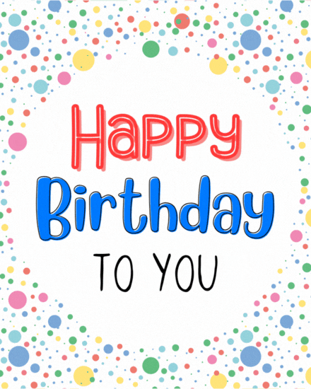 Confetti Birthday Burst virtual Birthday card