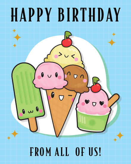 Sweet Ice Cream Crew virtual Birthday card