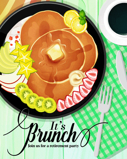 Brunch Farewell Spread virtual Retirement card