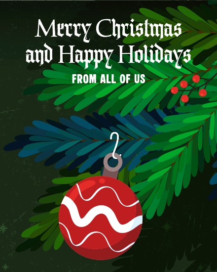 Holiday Pine Ornament online Christmas Card