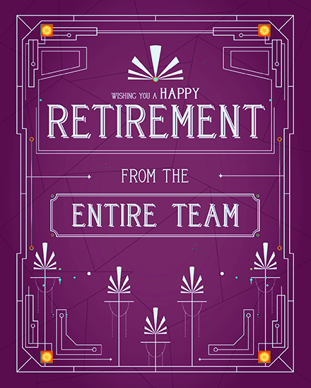 Elegant Purple Tribute virtual Retirement card
