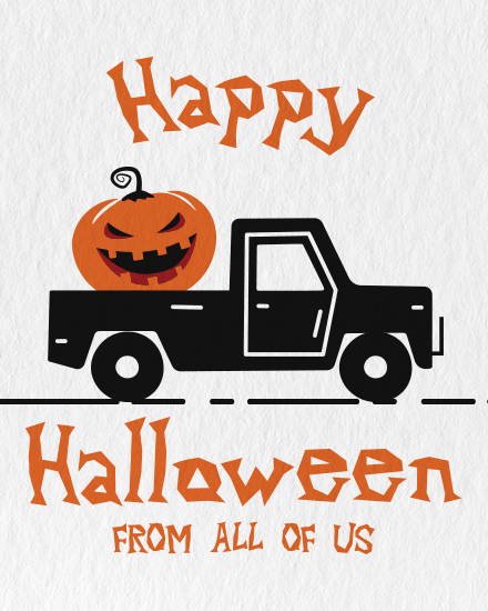 Pickup Pumpkin Silhouette virtual Halloween card