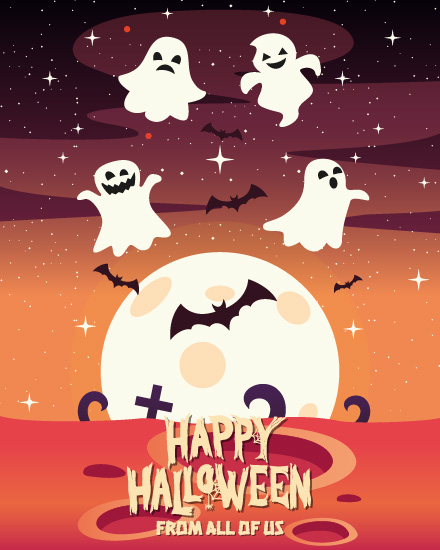 create free Ghosts Moonrise Scene group card create free Ghosts Moonrise Scene group card