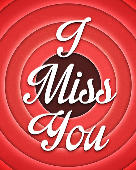 Retro Concentric Rings virtual Miss You card