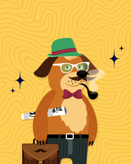 Dapper Pup Gentleman virtual Work Anniversary card